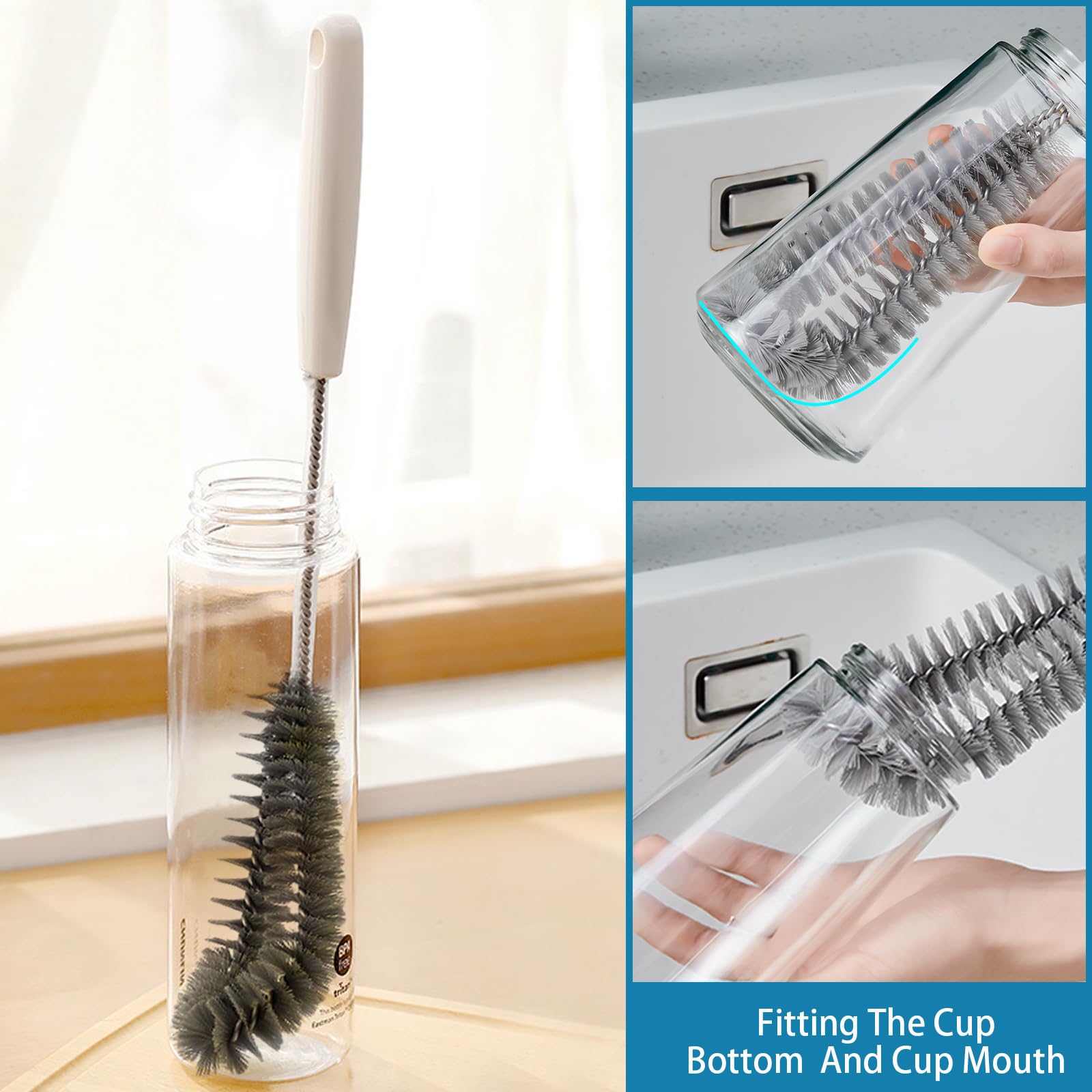 Kwude hanging hook storage keeps the brush ready and off the counter for easy access.