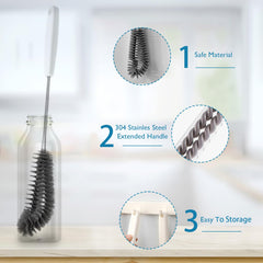 Kwude non-slip ergonomic handle provides comfortable scrubbing during longer cleaning sessions.