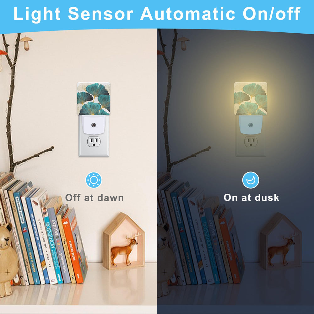 KXWQTRDD Ginkgo Leaves night light in a kids' bedroom with warm glow.