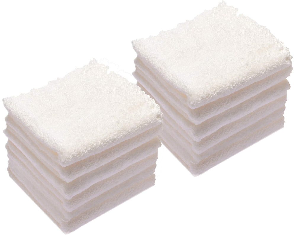 Kyapoo Baby Washcloths 12-pack pack-shot showing generous size and softness for bath time.
