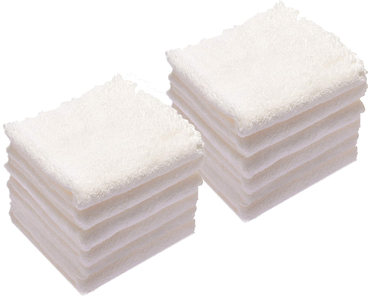 Kyapoo Baby Washcloths 12-pack pack-shot showing generous size and softness for bath time.