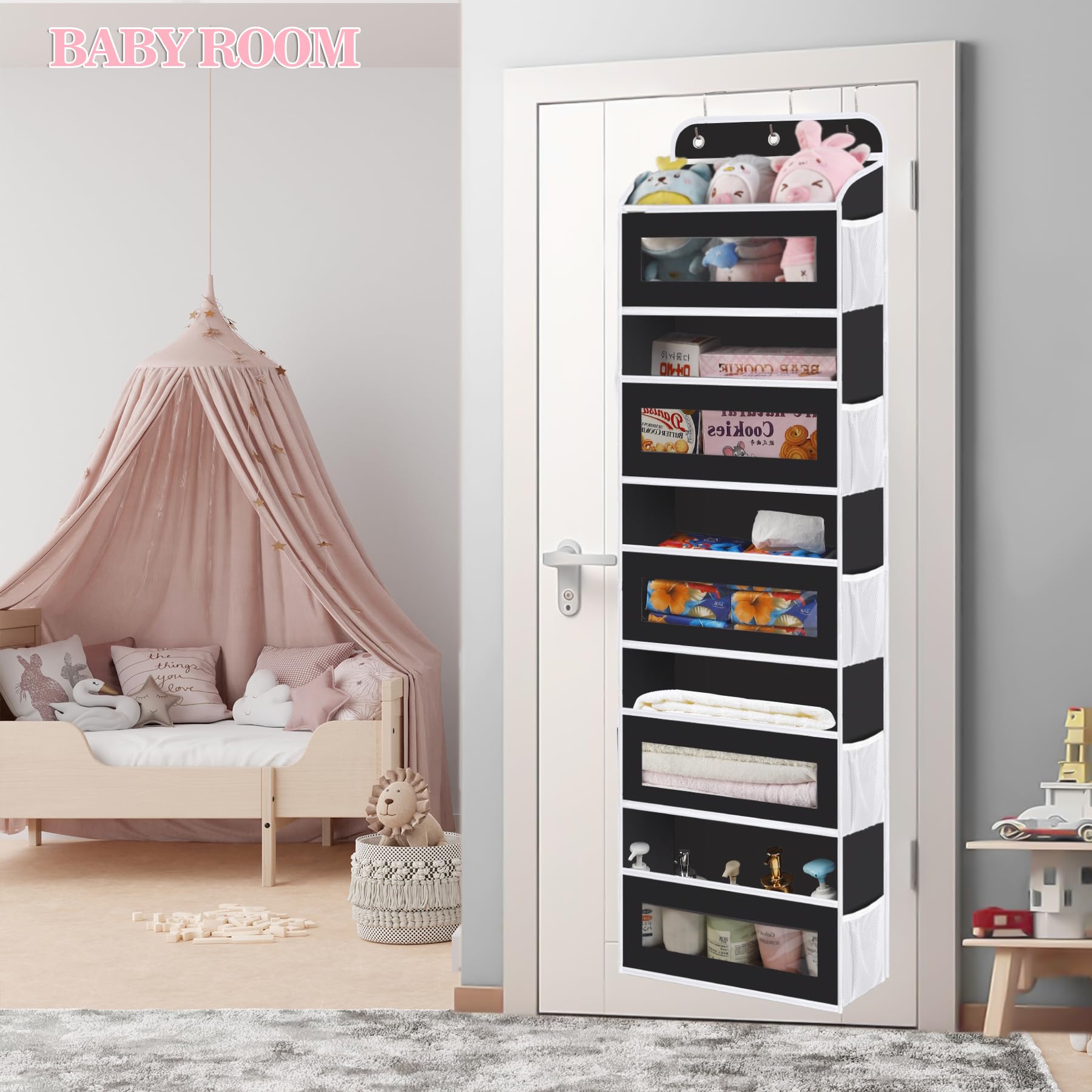 KYEVIS door organizer protective covers safeguard doors from scratches during use.