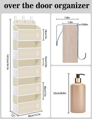 KYEVIS over the door organizer front view highlights accessible large pockets for quick daily items.
