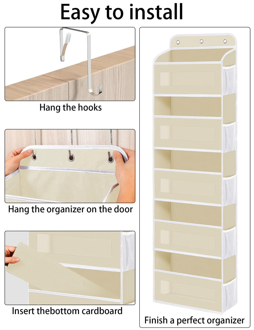 KYEVIS dorm room storage behind-the-door hanger in compact setup.