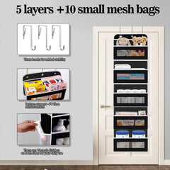 KYEVIS organizer mesh pockets close-up highlighting clear visibility for quick finds.
