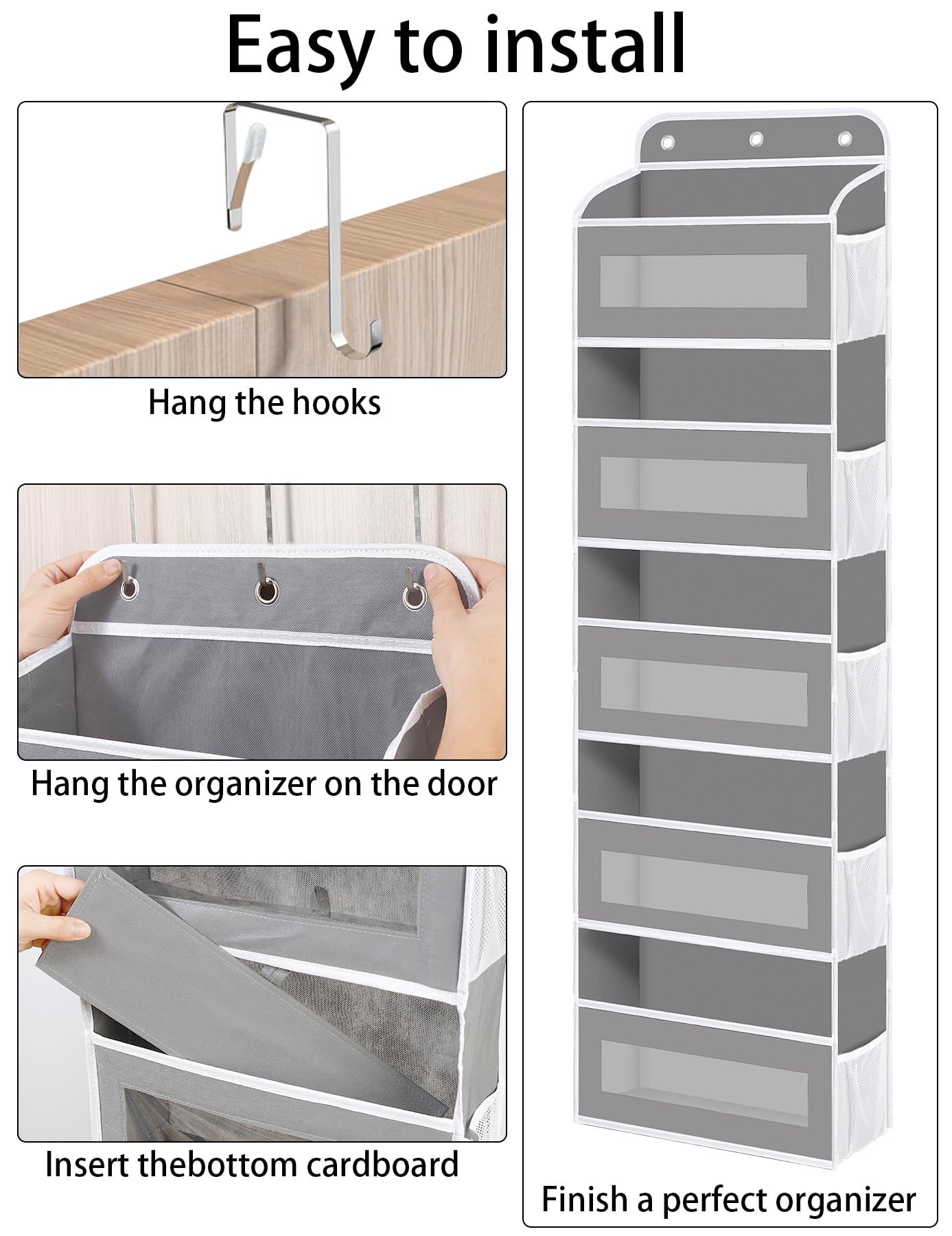 KYEVIS over-the-door-organizer-fiberglass-edge-detail prevents deformation when loaded