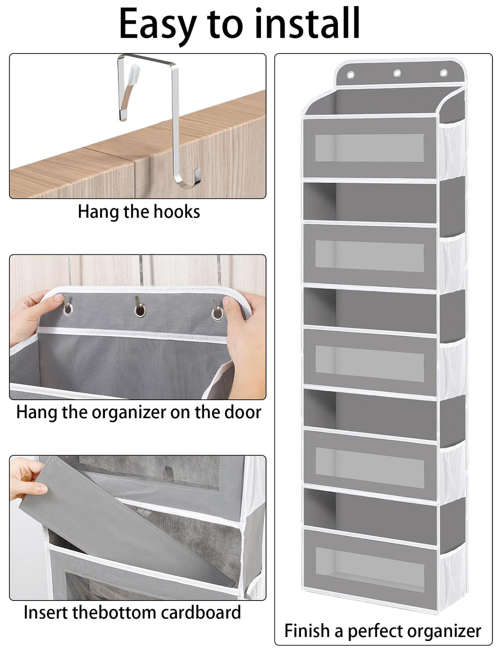 KYEVIS over-the-door-organizer-fiberglass-edge-detail prevents deformation when loaded