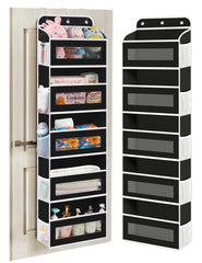 KYEVIS over-the-door organizer front view with five large pockets for nursery items.