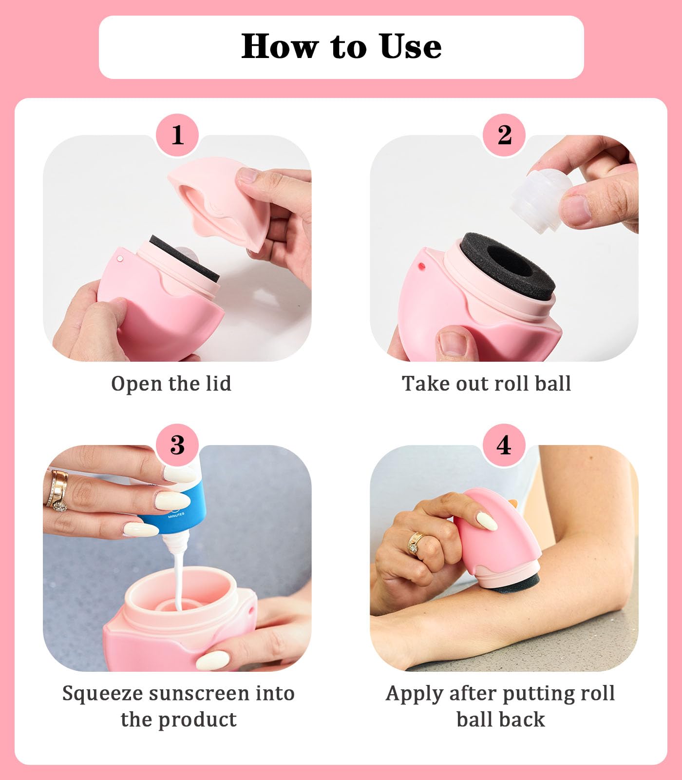 KYHDIYA Sunscreen Applicator travel-friendly size fits easily in bags.