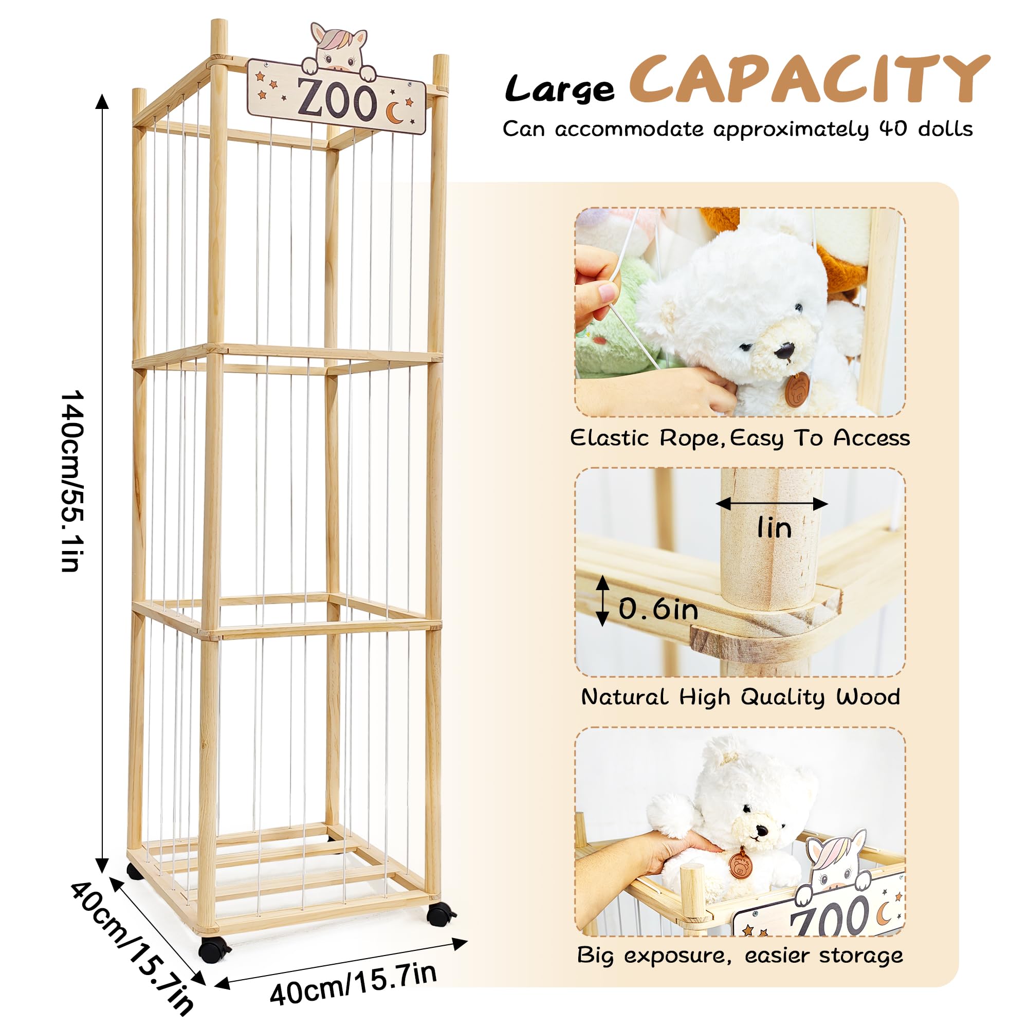 KYNUG plush-toy-holder-side-straps-mesh-base focuses on stable, safe toy display.