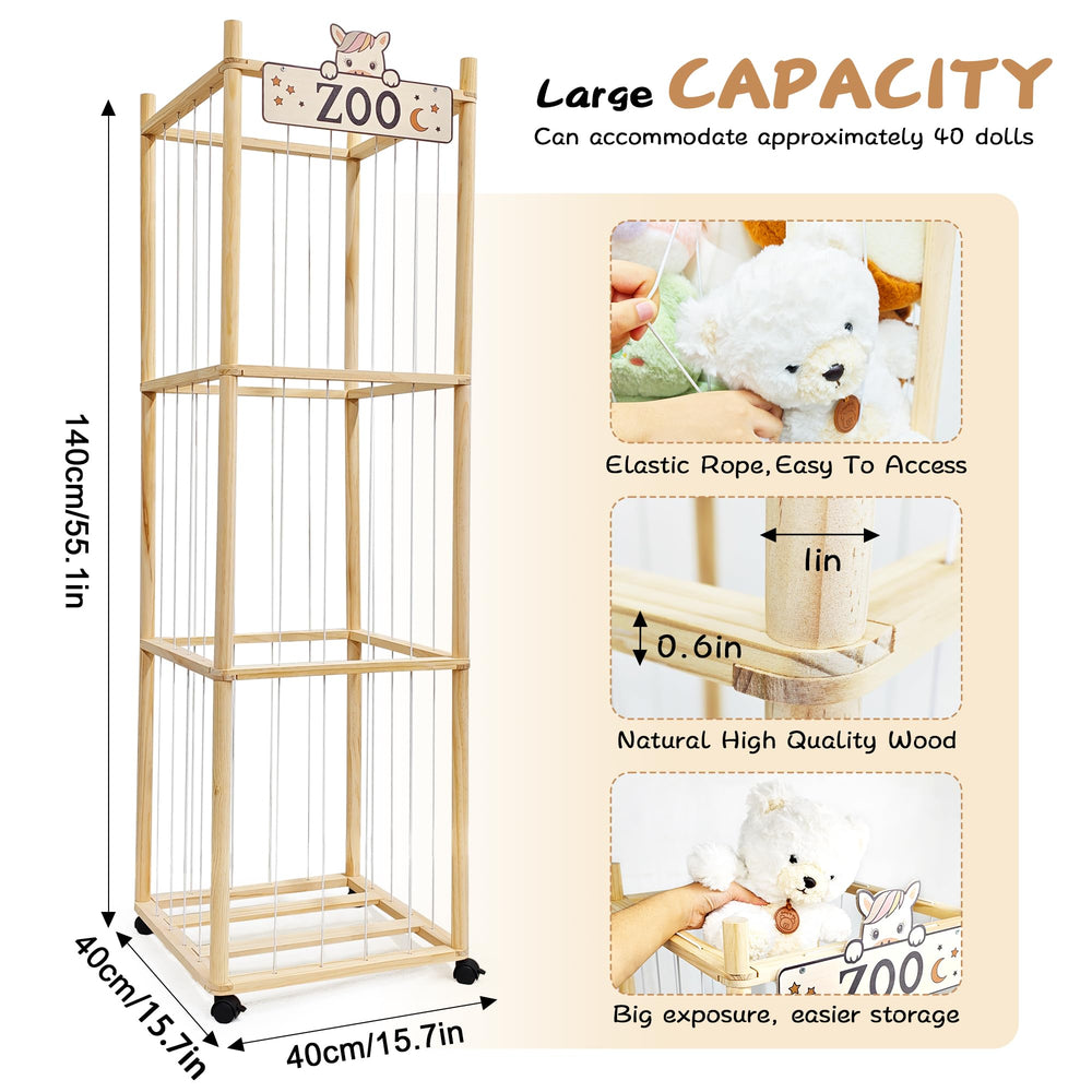 KYNUG plush-toy-holder-side-straps-mesh-base focuses on stable, safe toy display.