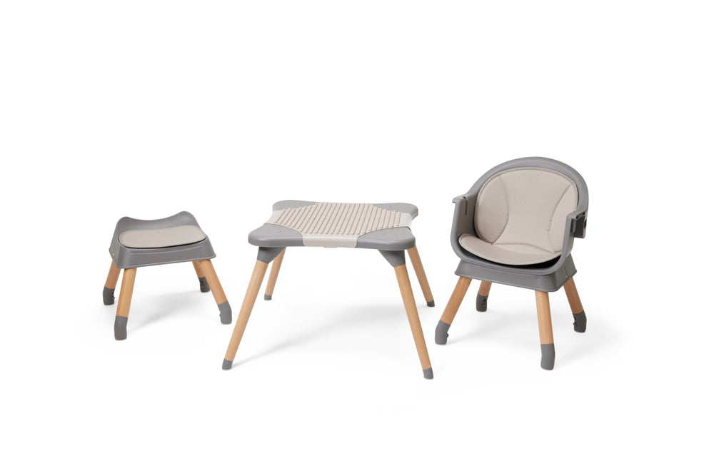 Kyrise 5-in-1 high chair gray 5-point harness ensures secure seating