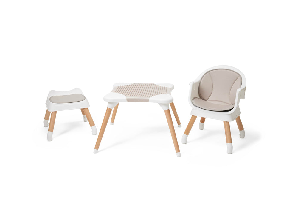 Kyrise high chair harness base showcasing secure stability during meals.