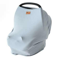 KYTE BABY bamboo car seat cover in fog on baby, protects from sun and wind.