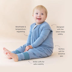 Kyte Baby bamboo rayon closeup emphasizes soft, breathable material and gentle touch against baby's skin.