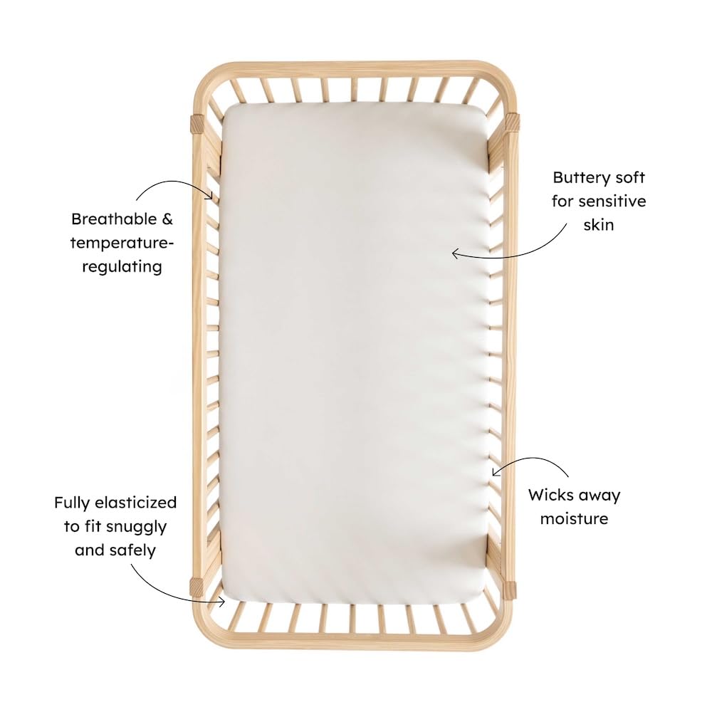 Kyte Baby crib sheet Rust Rainbow on Midnight on crib mattress demonstrates a snug, secure fit.