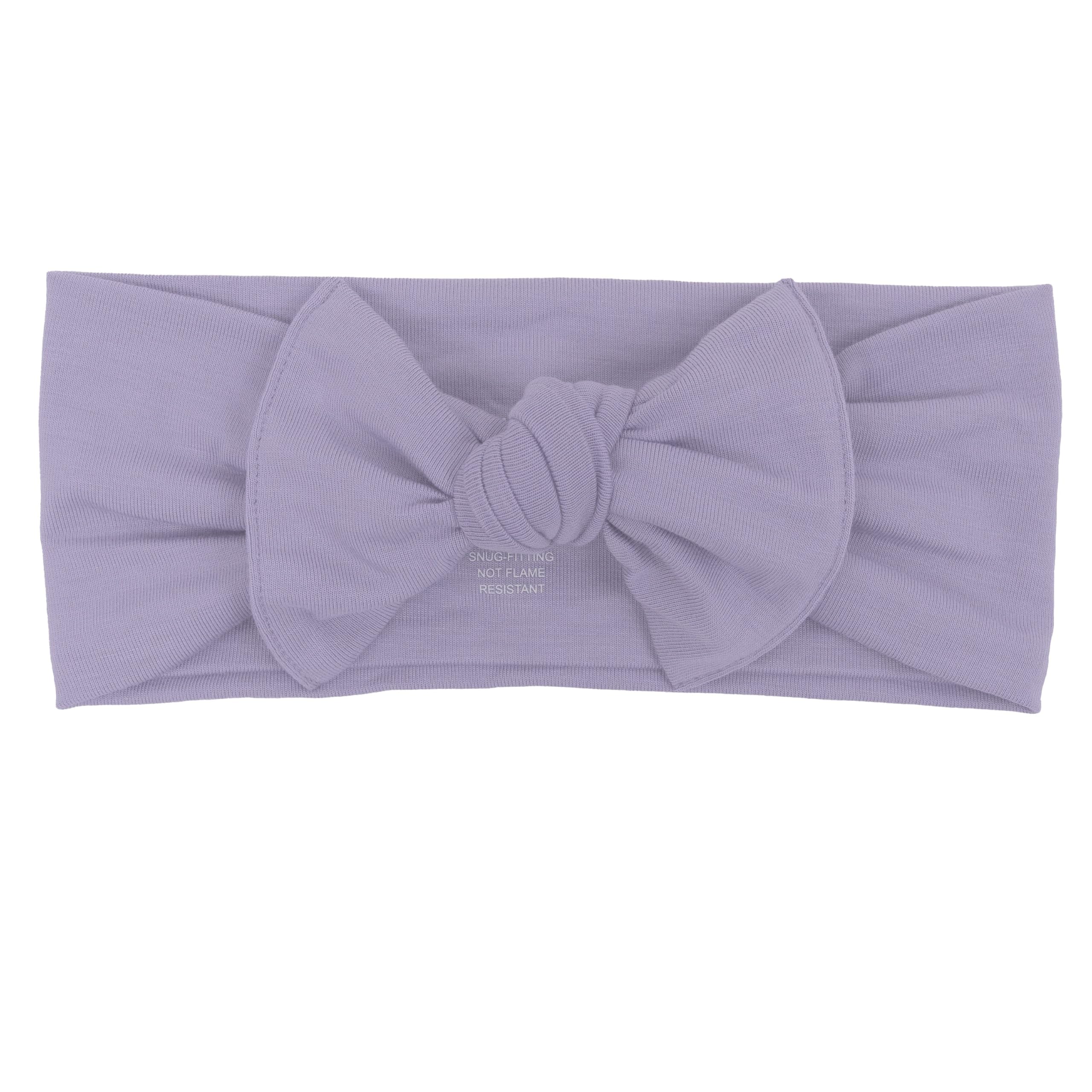 KYTE BABY rayon bamboo bow taro, front view, soft skin-friendly accessory