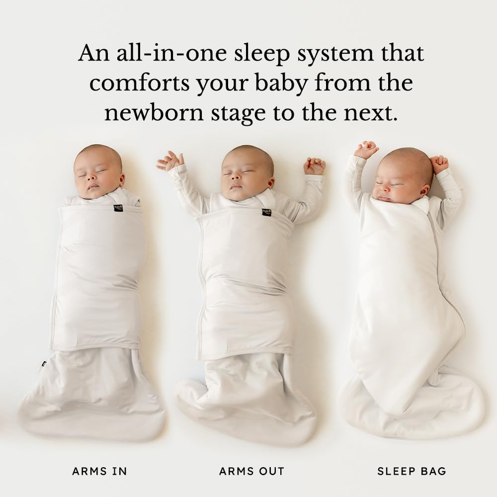 Kyte Baby Sage Swaddler Sleep Bag two-layer bamboo close-up emphasizes ultra-soft breathable fabric