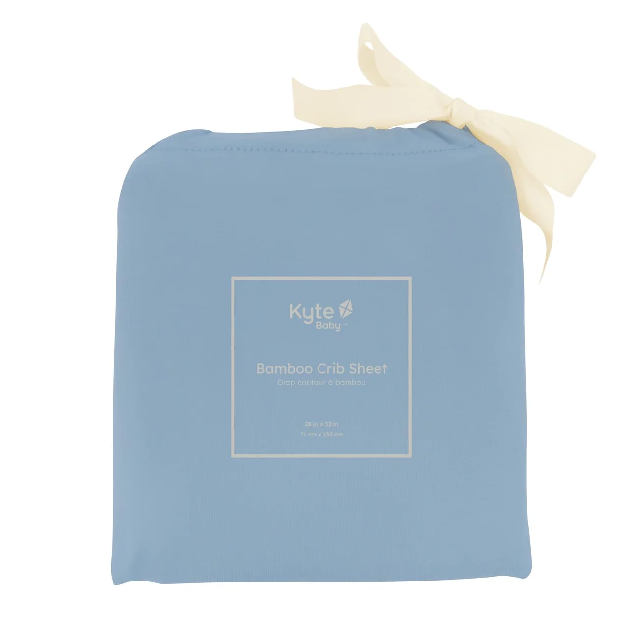 Kyte Baby slate crib sheet laid flat showing smooth surface for comfy baby sleep.