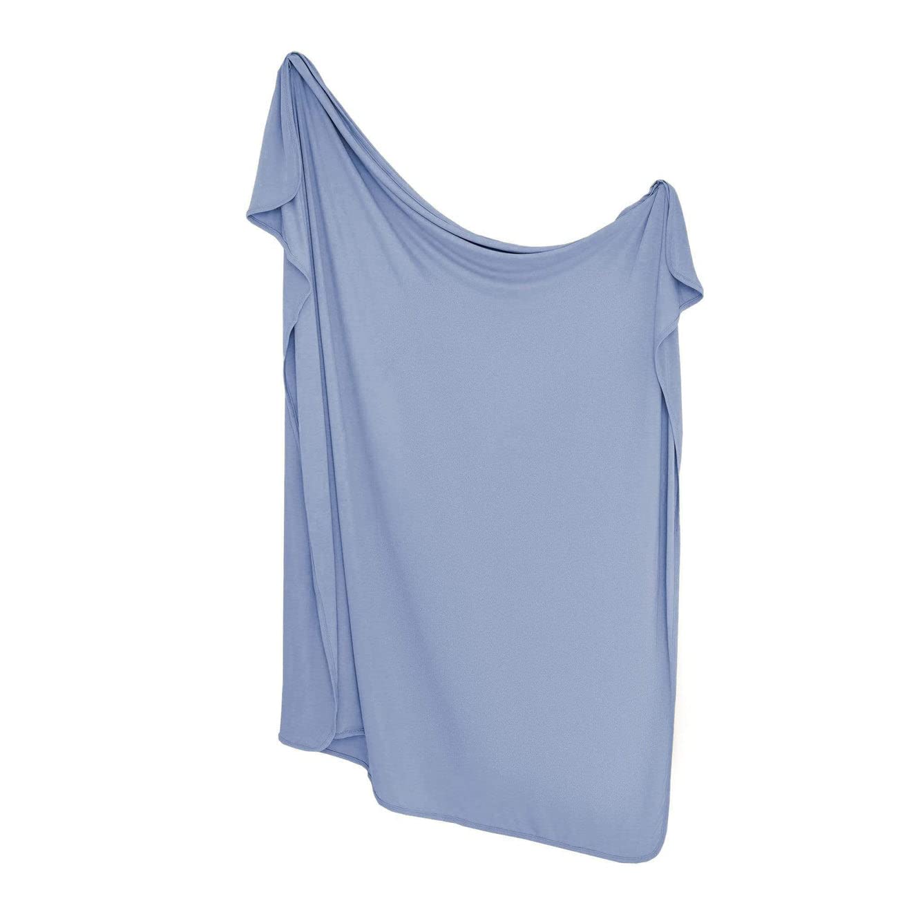 KYTE BABY slate swaddling blanket close-up highlights breathable rayon made from bamboo for baby comfort.