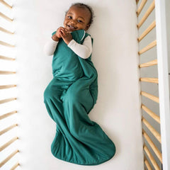 KYTE BABY sleep bag emerald side view highlighting comfortable roomy fit