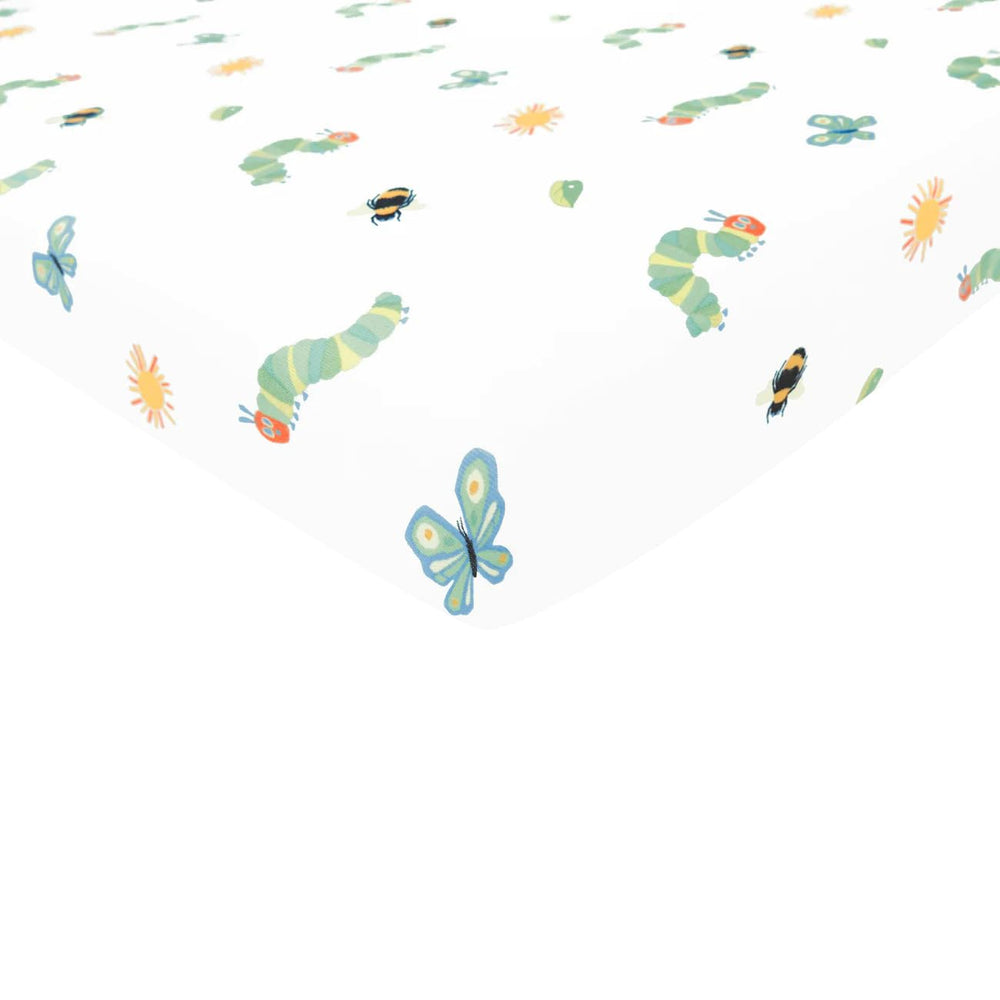Kyte Baby bamboo rayon crib sheet close-up, silky and breathable for baby comfort.