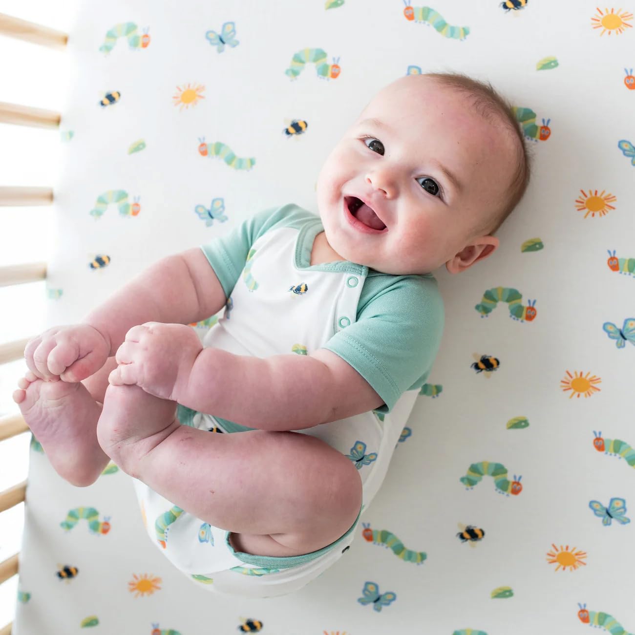 Kyte Baby crib sheet with elastic edges for secure, sleep-ready fit.