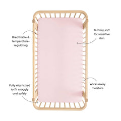 Kyte Baby Soft Crib Sheet fabric texture closeup reveals silky softness for baby skin