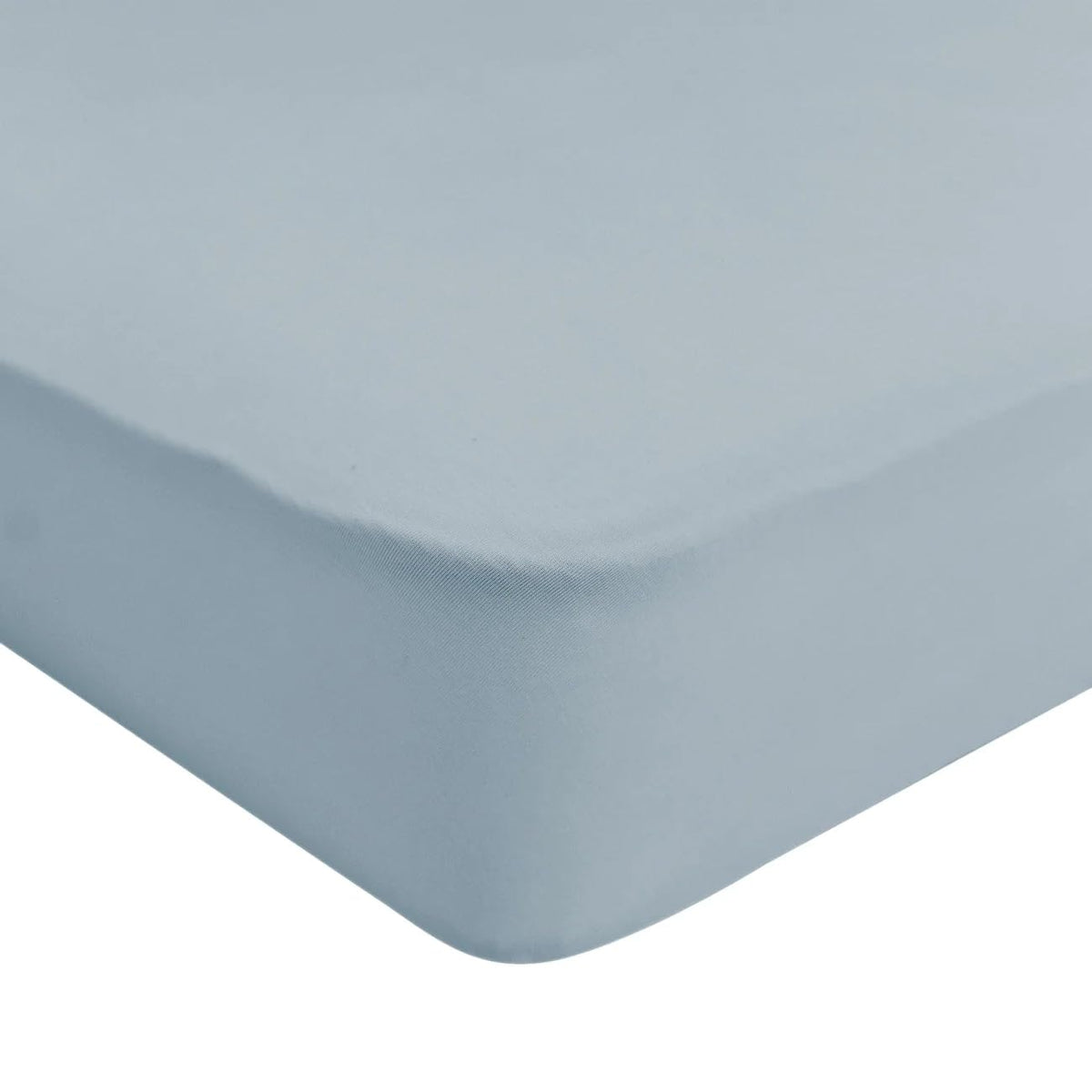 Kyte Baby Soft Crib Sheet Fog folded neatly, showcasing breathable bamboo fabric for easy nursery setup.