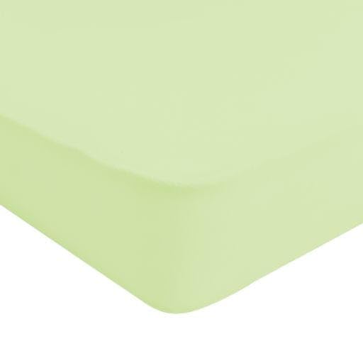 Kyte Baby pistachio crib sheet fabric closeup shows silky bamboo texture for gentle sleep