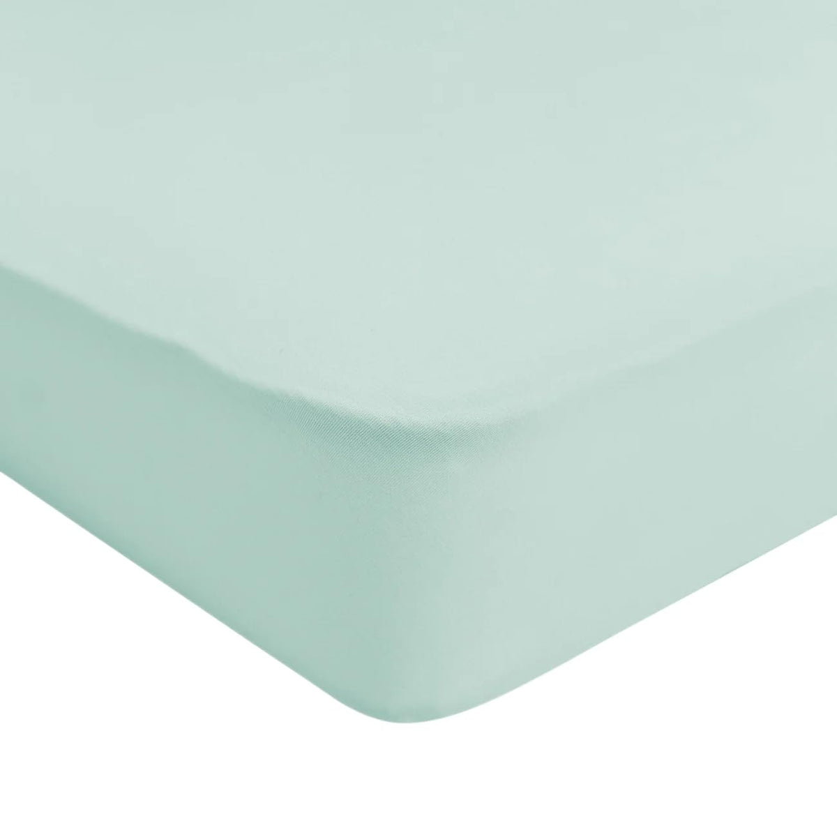 Kyte Baby soft crib sheet sage fabric closeup emphasizes breathable bamboo rayon for comfort