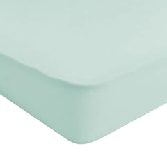 Kyte Baby soft crib sheet sage fabric closeup emphasizes breathable bamboo rayon for comfort