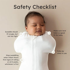 KYTE BABY Swaddle Cloud 0.5 Zip Close—zip closure for quick, fuss-free swaddling.