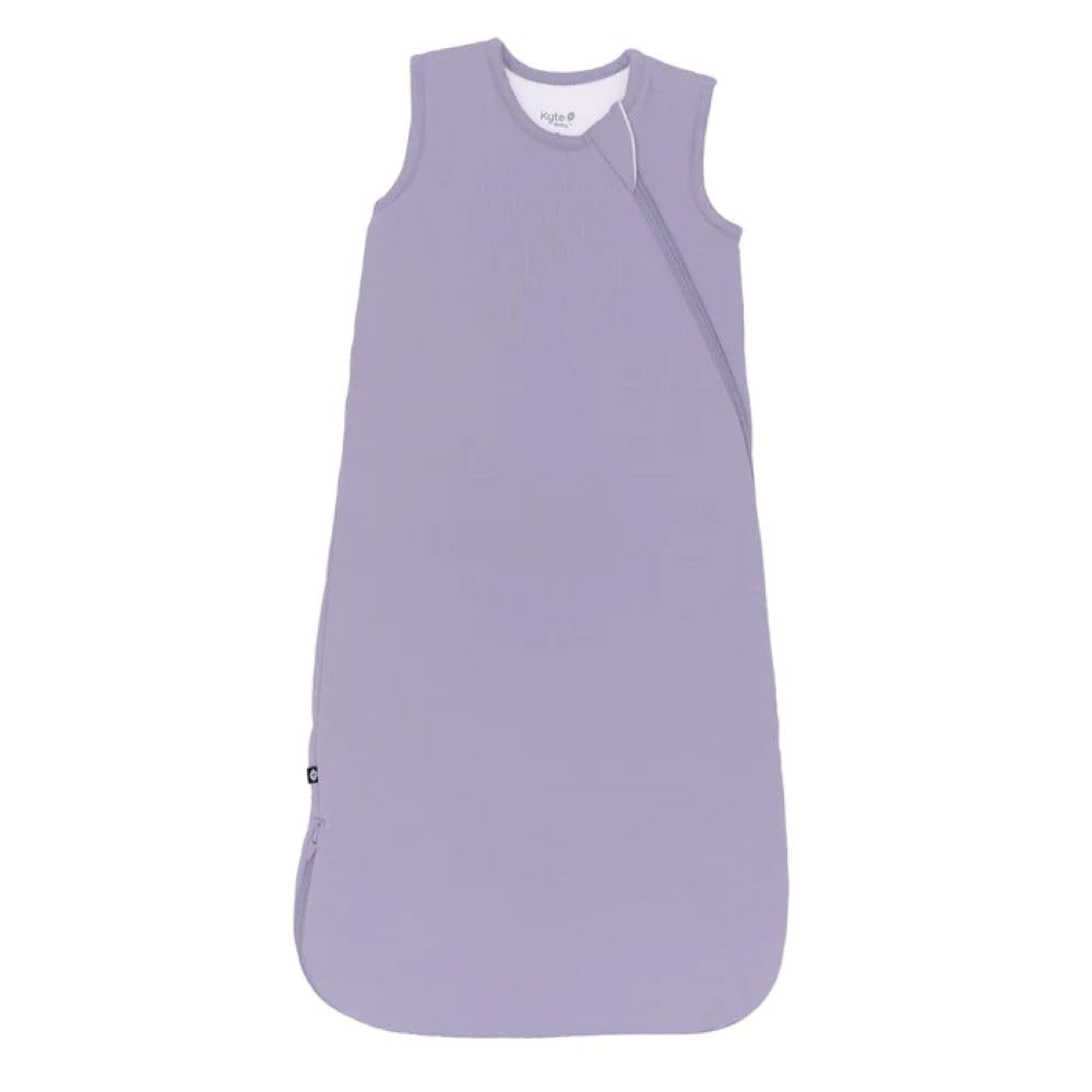 KYTE BABY taro sleep bag front view shows breathable bamboo fabric for comfortable sleep.