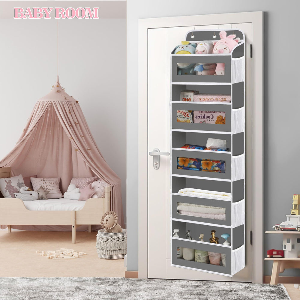 KYEVIS nursery closet organizer in use storing baby essentials neatly.