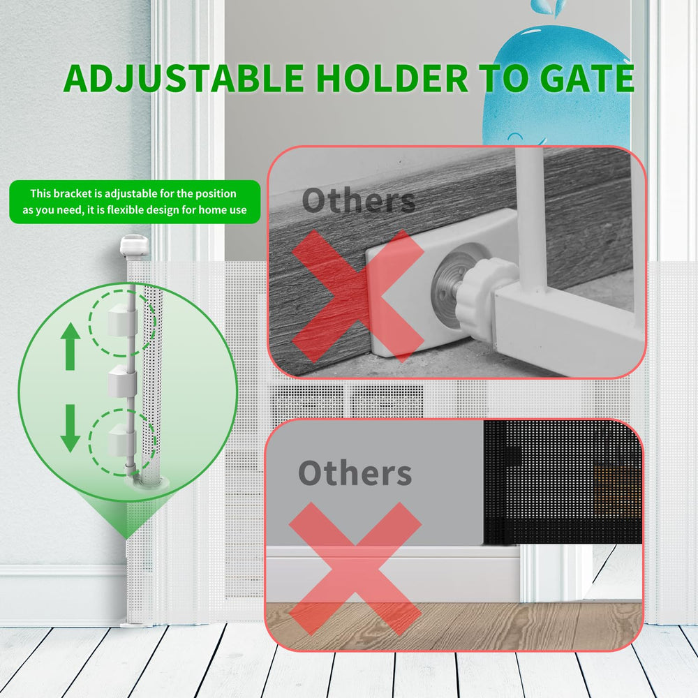 Kyxain gate locking-mechanism ensures secure barrier for stairs and hallways.
