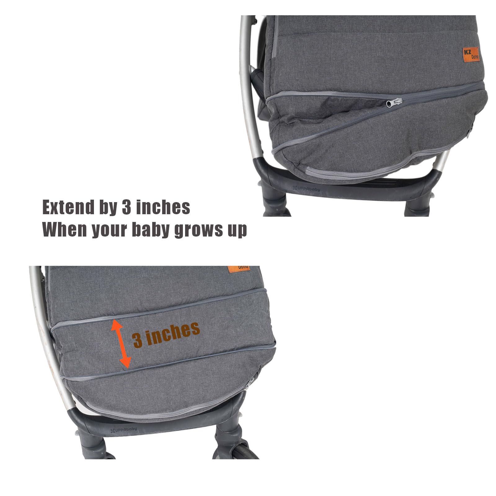 KZ Dotnz bunting bag length adjusts from 6 months to 5T