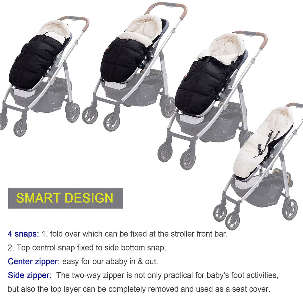 KZ Dotnz baby winter stroller blanket four-snaps front for quick temperature control