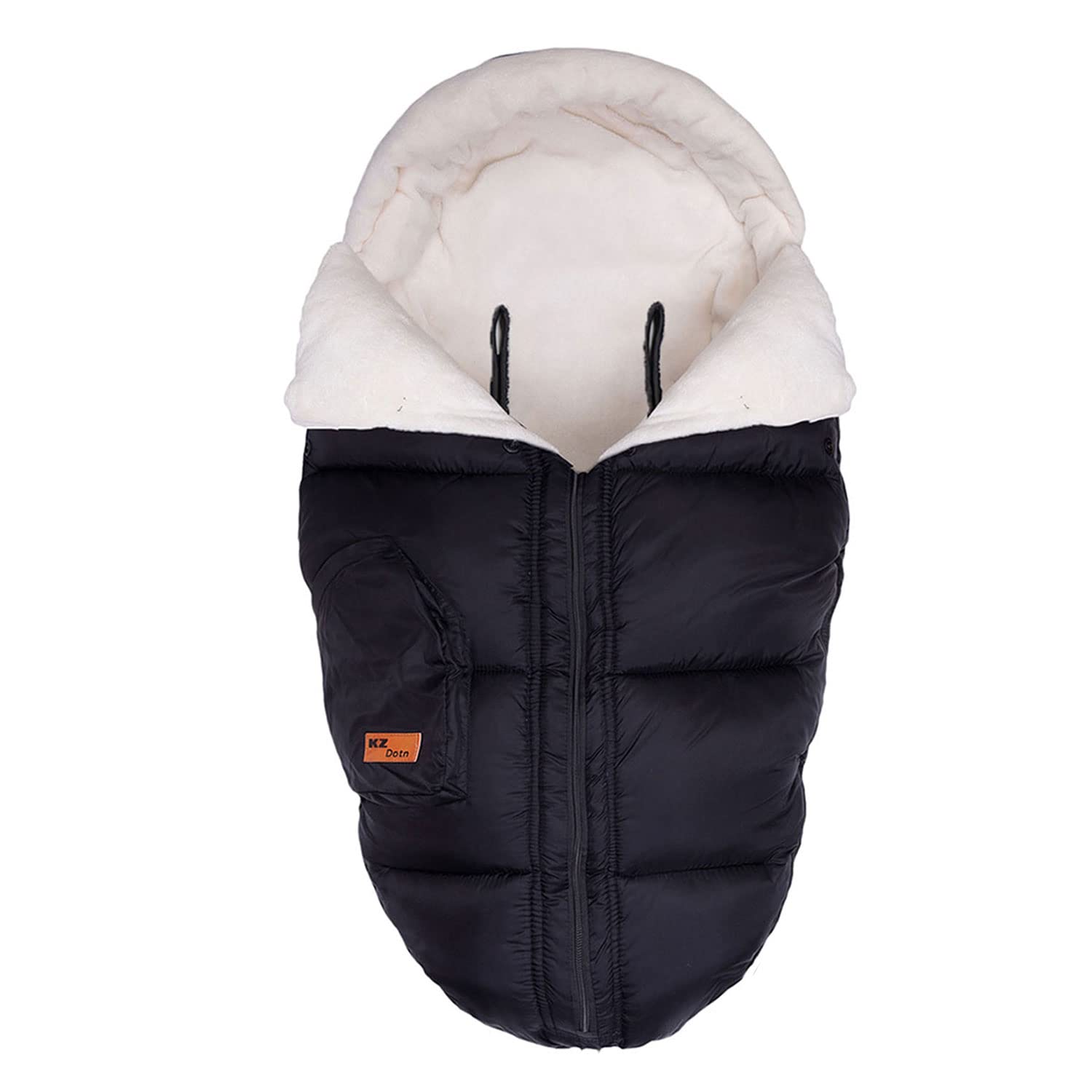 KZ Dotnz baby winter stroller blanket zipper-open shows easy in-out access