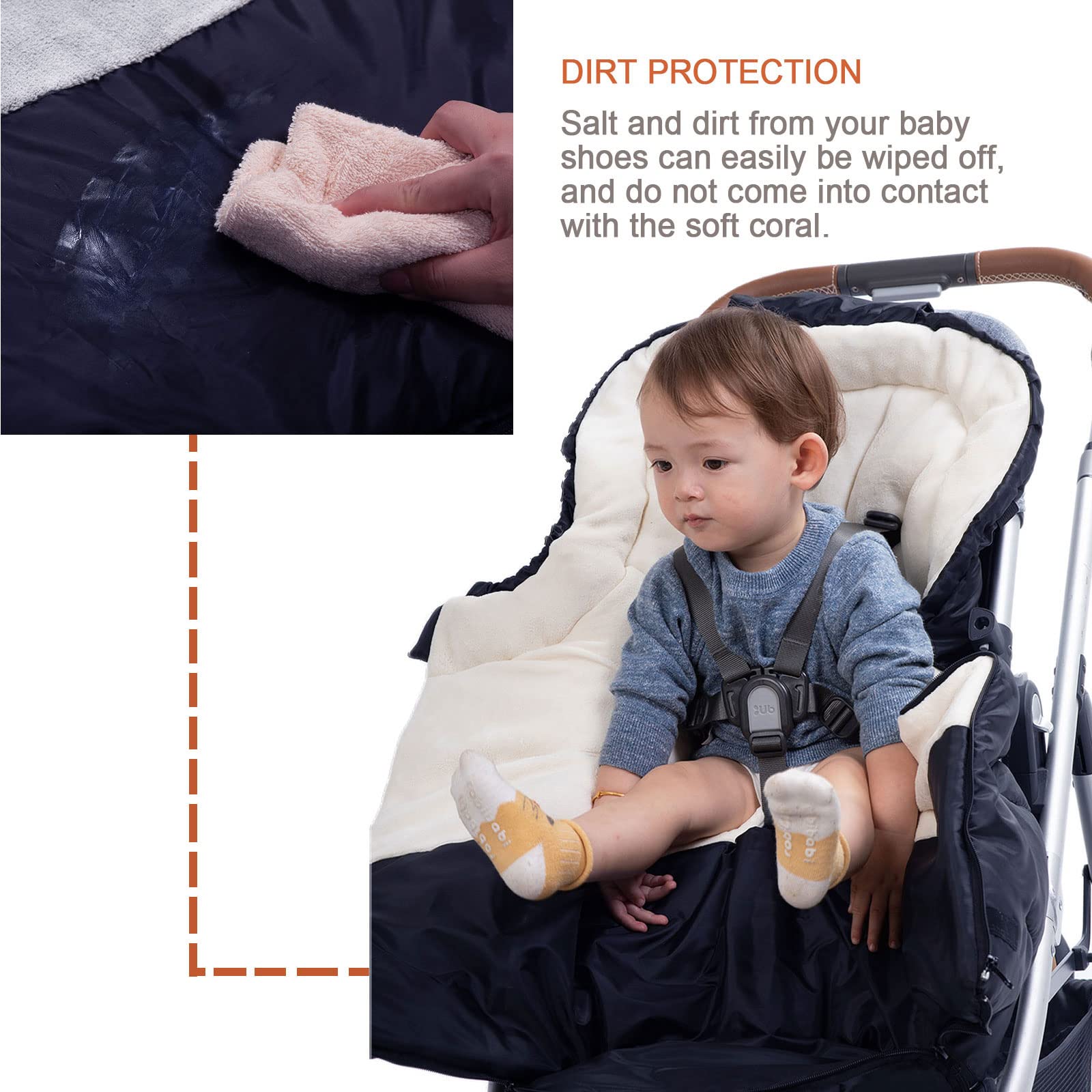 KZ Dotnz universal-fit back with harness compatibility for most strollers.