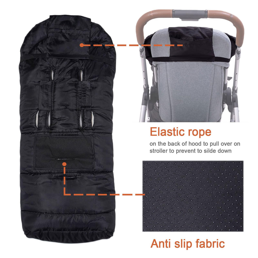 KZ Dotnz footmuff two-button design adjusts foot warmth during outings.
