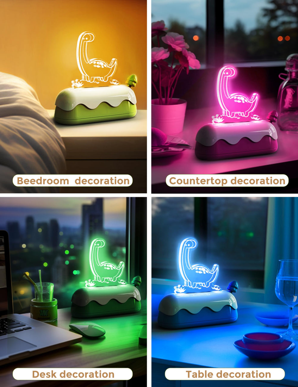 L LOHAS LED night light in multicolor mode to create playful shadows