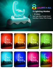 L LOHAS LED dinosaur night light shows warm mode for cozy evenings