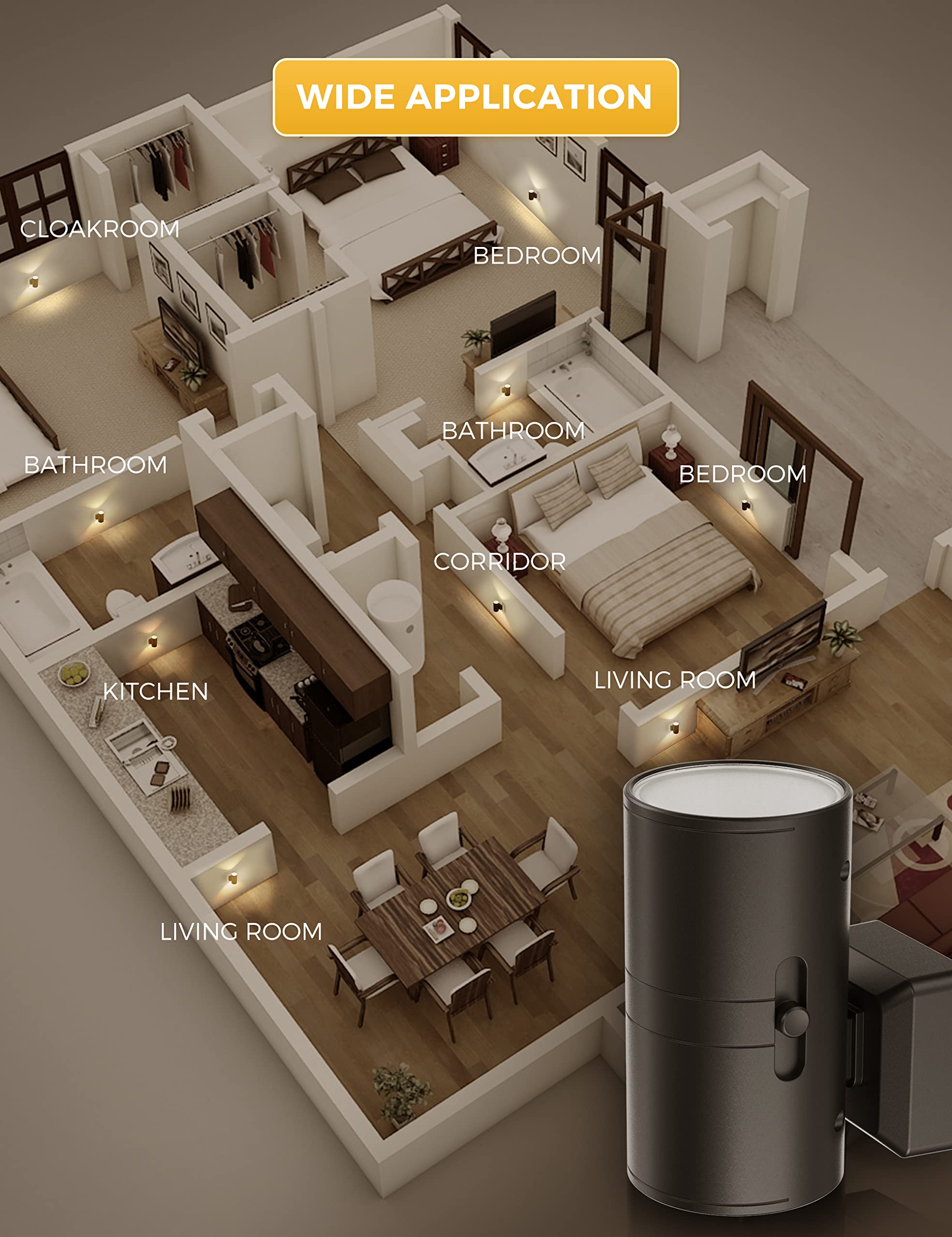 Two-pack of L LOHAS LED night lights for multiple rooms