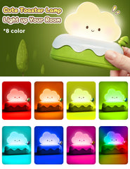 L LOHAS LED toaster-shaped night light creates a cozy glow in kids' rooms