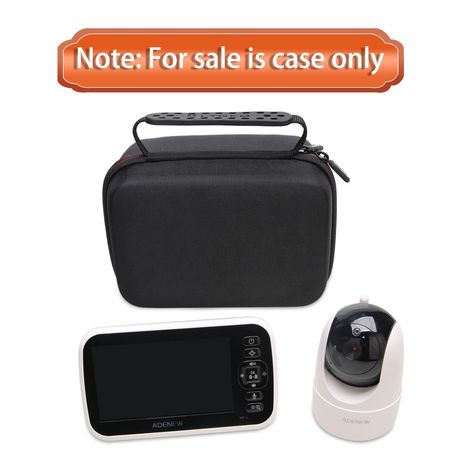 L LTGEM case with rubber hand strap for easy carrying.