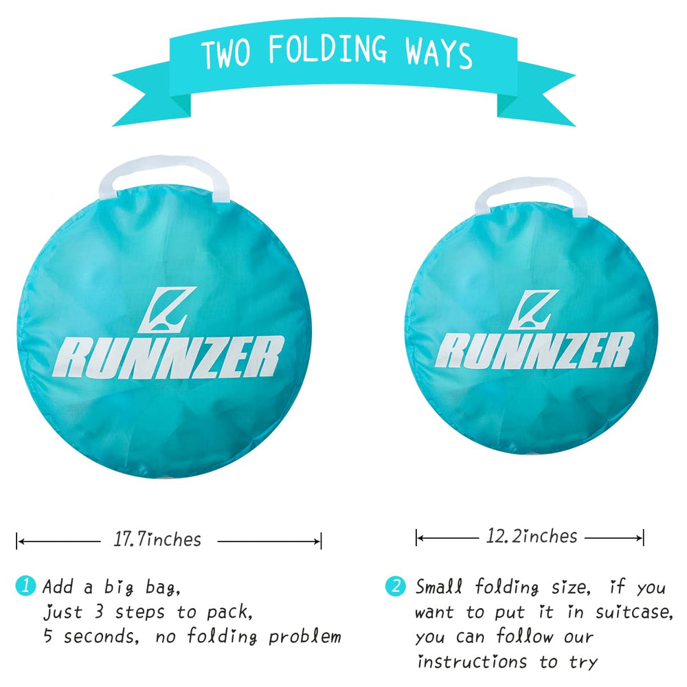 L RUNNZER air circulation view emphasizes dense mesh for airflow and mosquito protection