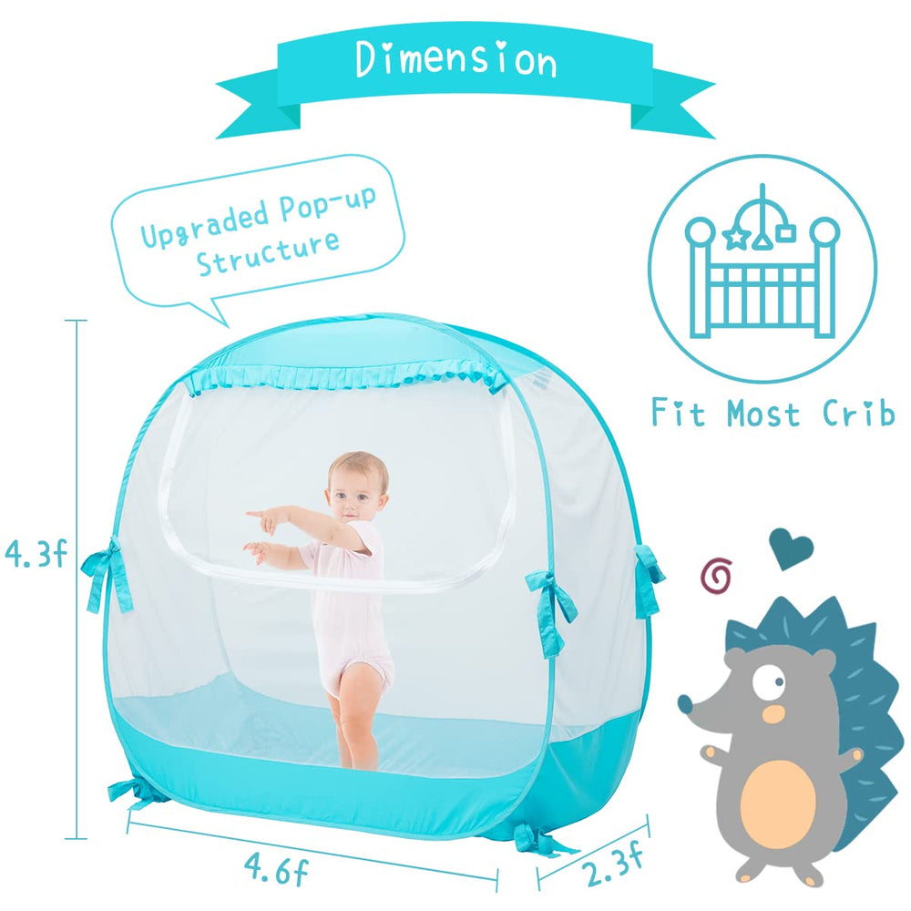 L RUNNZER baby pop-up tent inside view highlights breathable mesh and safe space