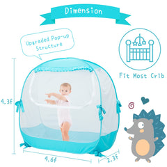 L RUNNZER baby pop-up tent inside view highlights breathable mesh and safe space