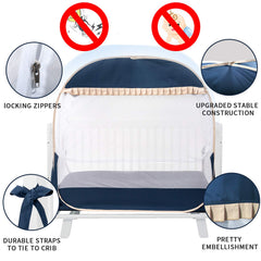 L RUNNZER mosquito-blocking net protects baby from bites during naps.